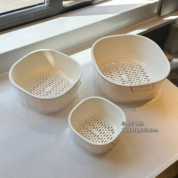 Pickup cat seiko double-layer drain basket kitchen home living room coffee table fruit plate basket basin vegetable basin custard small thickened material
