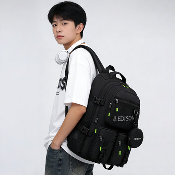 Edison edison high school student schoolbag spine protector large capacity water-repellent backpack junior high school student travel backpack k2272-1