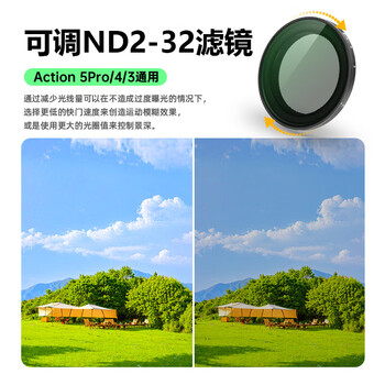 Midiu is suitable for dji action5pro/4 filter sports camera nd light filter cpl polarizer nd8/16/32/64 light filter 1/4 black soft uv protective mirror lens accessories action5pro4/3 adjustable nd2-32
