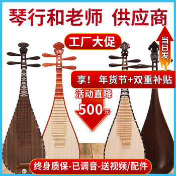 Folk music professional pipa mahogany chicken wing wood rosewood pipa instrument beginner introductory teaching adult pipa instrument adult - professional hardwood wear-resistant beginner level