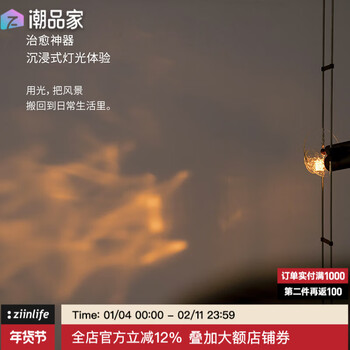 Zhiyin (ziinlife) light and shadow lamp atmosphere lamp bedroom high-end water ripple living room sunset lamp art li kong gray