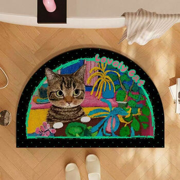 Yusenyi soft floor mat absorbent door carpet toilet mat gentleman cat 50x80cm soft diatom mud 4mm (popular choice)