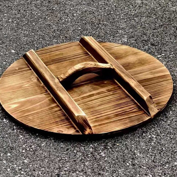 Hualeji fir pot lid and cylinder lid carbonized solid wood pot lid over 0.7 meters traditional mortise and tenon glue-free solid wood lid diameter 71 cm carbonized color