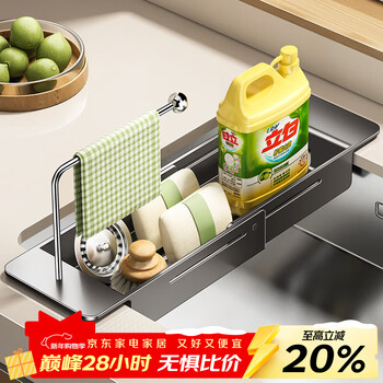 Tiandiyu (tdyu) sink retractable drain basket vegetable sink storage rack rag rack steel ball sponge storage rack kitchen household artifact gun ash retractable sink drain basket