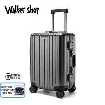 Walker shop light luxury brand luggage women's 2025 new trolley case men's strong and durable large capacity suitcase password box gray 20-inch carry-on case