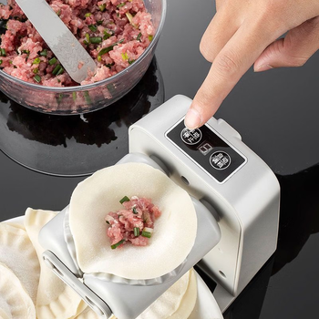 Yonghuan's new fully automatic german pressing double-headed dumpling artifact household dumpling lazy mold automatic small machine (white dumpling making machine whole body washable) automatic manual dual mode (supreme fast charging model) high pressure without revealing the stuffing