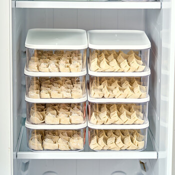 Sungsa japanese anti-stick dumpling box storage box food-grade crisper box steamed buns dumplings refrigerator freezer can be microwaved dumpling storage box white 3 pieces 4.5l