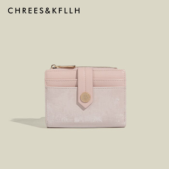 Chrees&kfllh short women's wallet large capacity card holder women's wallet multi-functional all-in-one coin purse female pink
