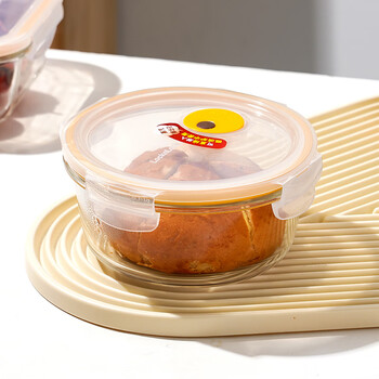 Lock&lock heat-resistant glass storage box with steam hole, microwave lunch box, instant noodle bowl, sealed lunch box 950ml