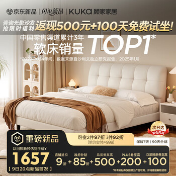 Gujia home furnishing government subsidy cat claw leather bed puff bed double bed 1.8m x 2m 9116 jingcang shinfa