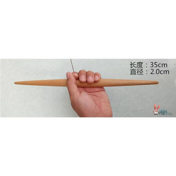 Fantasy thin rolling pin, ultra-thin, slender, non-stick date core, small noodle stick, handmade dumpling wrapper, home kitchen, length 35, diameter 2.0, wood color