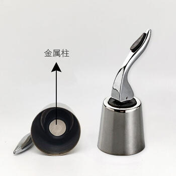 Fantasy stainless steel champagne stopper, sparkling wine bottle stopper, wine bottle freshness sealing lid, wine accessories, red wine stopper, vacuum stopper, capped alloy handle, metal column, single bag