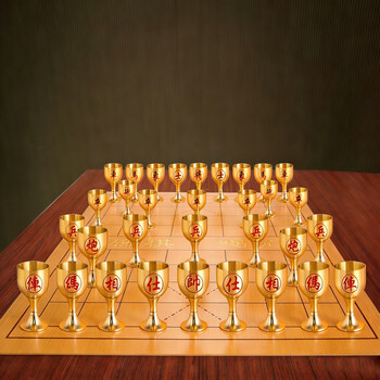 Creative wine glass brass wine glass chess set