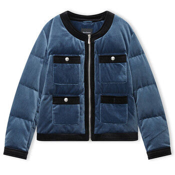 Juicy couture bj women's classic warm jacket 90 white duck down velvet down jacket blue s