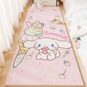 Fantasy bedside carpet girls' bedroom children's room 25 new thickened xingdailu linna belle bed front mat mats machine washable jade dog 4xta vertical version 3489 50x120cm extremely thick can sit and lie down
