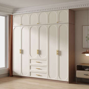 Yusenyi retro wardrobe cabinet for bedroom small apartment master bedroom large wardrobe 1.2 meters 3 doors 2.5 meters high