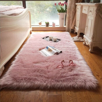 Fantasy pink imitation wool european plush bedroom bedside blanket living room coffee table carpet sofa blanket cloakroom bay window blanket pink 80x120cm