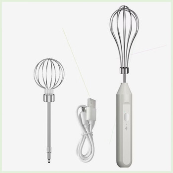 Shijanu electric egg beater electric egg beater household blender milk cap milk frother machine whipped cream high power blender high version double head set white
