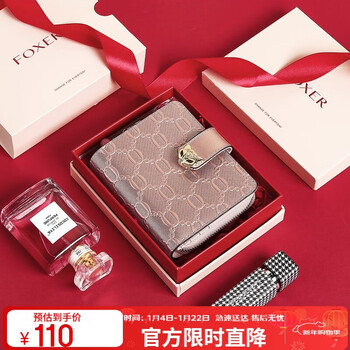 Gold fox leather women's wallet large capacity short card holder money wallet clutch bag coin purse birthday gift for girlfriend