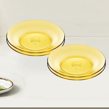 Corning tableware pyrex belle heat-resistant glass large plate 4-piece set plate fruit plate household plate cutlery set