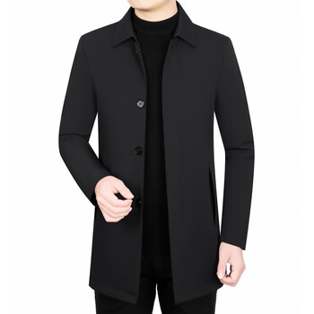 Lilang shopping mall's same men's lightweight executive jacket business down jacket mid-length new high-end goose down dad black button mid-length m 170