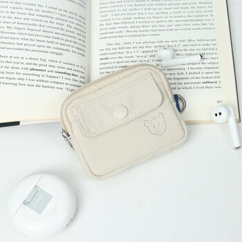 Women's wallet storage bag suitable for bank cards, id cards, earphones, coin protective cover, bluetooth earphone bag, coin purse 1653# off-white