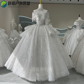 Oemg light luxury high-end one-shoulder french wedding dress bride 2025 new main yarn high-quality texture small heavy industry floor-length style (8-piece set included) s