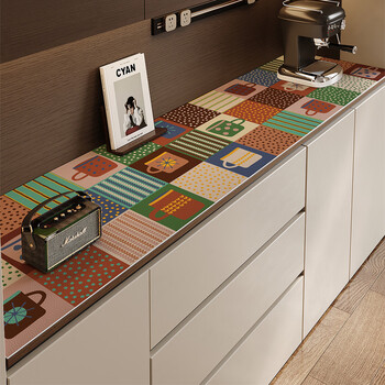 Fantasy sideboard table mat tablecloth shoe cabinet tv countertop cover cloth dining table modern antique contrast color anti-stain leather caiyun c sideboard 30 90cm