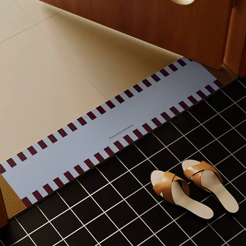 Yusen yimansi medieval style threshold stone floor mat entry door mat entry ultra-narrow long foot mat bathroom bathroom absorbent mat dy blue coffee spacer stripe 30x80cm