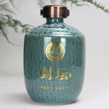 Tuojin five kilograms ceramic wine jar 10 kilograms 5 kilograms old-fashioned household sealed cellar white wine vinegar empty wine bottle one kilogram antique 2 kilograms sealed jar_free baotou buckle_green