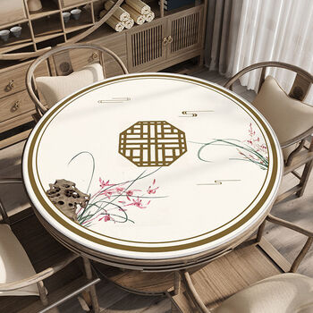 Fantasy new round table mat, mahjong table, soundproofing and noise reduction mat, playing cards, thickened non-slip tablecloth, tablecloth, chinese elegant 2s round, diameter 75cm
