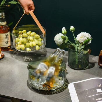 Fantasy ice bucket portable fruit basket outdoor ice cube ice bucket water storage bucket living room vase p21 new portable fruit basket/ice bucket transparent large medium two