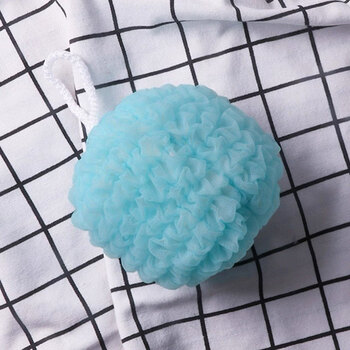 Shantou lincun korean bath flower bubble exfoliating bath ball does not fall apart and easily foams for home use blue