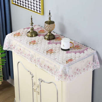 Yusenyi shoe cabinet cloth cover dust-proof long bedside table cover chest of drawers cover towel tablecloth non-slip universal cover towel fortune tree blue high side cabinet 40x120