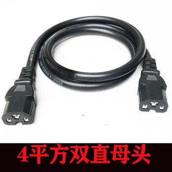 Electric vehicle double male and female plug cord, conventional universal product prefix, charging adapter, spare battery, external power cord bottle, 4 square meters, double straight head, female plugs on both sides 50 cm