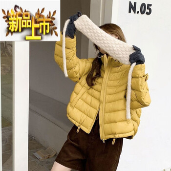 Chujing 2025 winter new style puff cloud rib down jacket for women loose stand-up collar short style small 90 velvet korean style jacket ginger s 90-120 pounds