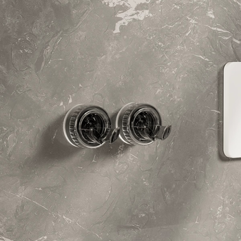 Fantasy plug holder hook suction cup storage hanging plug storage kitchen power supply rack punch-free socket wall 2 pcs transparent gray