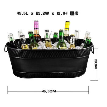 Fantasy golden oval galvanized champagne bucket bar ice bucket beer ice basin black
