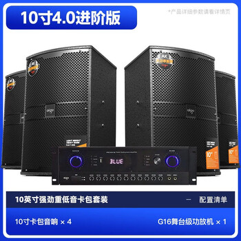 Ytfy voice of berlin conference audio set, dedicated speakers for small and medium-sized conference rooms, stage gym professional wall-mounted speakers, 4 10-inch professional speakers - upgraded amplifier