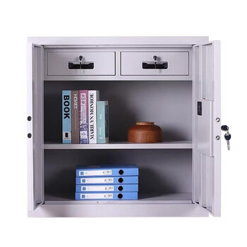 Myers my-djdzs-02 single section electronic password lock safe cabinet with drawer 900 420 900mm gray white 1 set