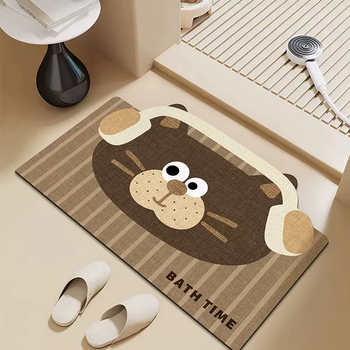 Yusenyi cartoon animal bathroom floor mat bathroom sink foot mat toilet door irregular non-slip wear-resistant water-absorbent mat dy music bear 80x120cm