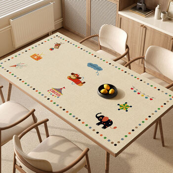 Fantasy dining table mat disposable coffee table tablecloth mat fabric puppy 80x130cm