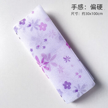 Shantou lincun korean-style long strip bath home strong mud pull back strip roving rub back lathering bath artifact purple flower strips a bit hard