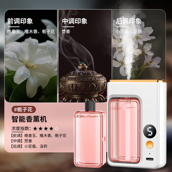 Shantou lincun air freshener diffuser automatically sprays toilet to remove odors indoor bathroom expansion bedroom diffuser deodorizer digital display version 1 aromatherapy machine + gardenia aromatherapy essential oil*1