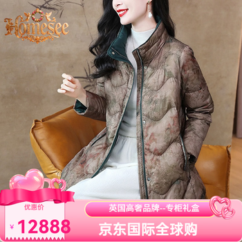 Homesee international light luxury high-end down jacket nina piao fashionable temperament elegant color loose stand-up collar versatile goose down jacket feather huaka xl