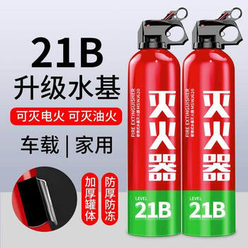 Vehicle-mounted fire extinguisher water-based high temperature resistant 21b portable fire-fighting equipment for private cars fixed safety explosion-proof escape 620ml*2 bottles water-based 21b (thickened tank + explosion-proof and anti-freeze 5