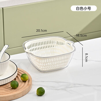 Tuojin japan imported quality sink drain basket fruit plate kitchen living room tea house vegetable basket drain basket small - ivory white pet double layer drain basket quick drain_inverted dustproof