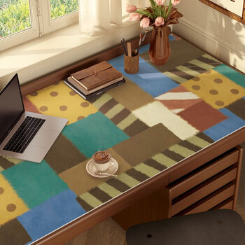 Fantasy desk mat, writing desk, study desk mat, no-wash tablecloth mat, colorful velvet + a 40x80cm, wipeable and no-wash