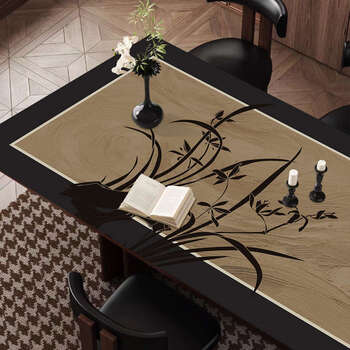 Fantasy tablecloth dining table tablecloth coffee table table mat disposable mat double-sided leather 712a blue 85x135cm