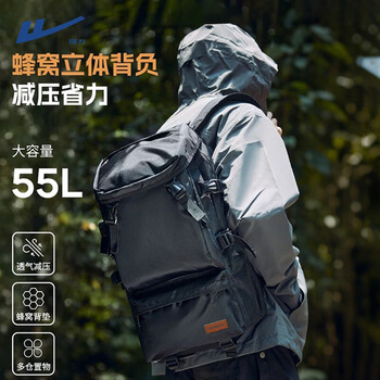 Pull back travel bag men's backpack large capacity backpack multi-functional outdoor sports mountaineering bag short-distance business trip luggage bag black